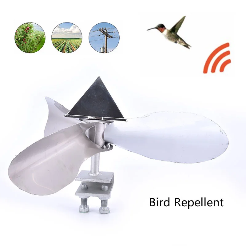 

1PC Portable Stainless Steel Bird Pigeon Crow Repeller Scarer Wind Deterrent Garden Bird Repellent