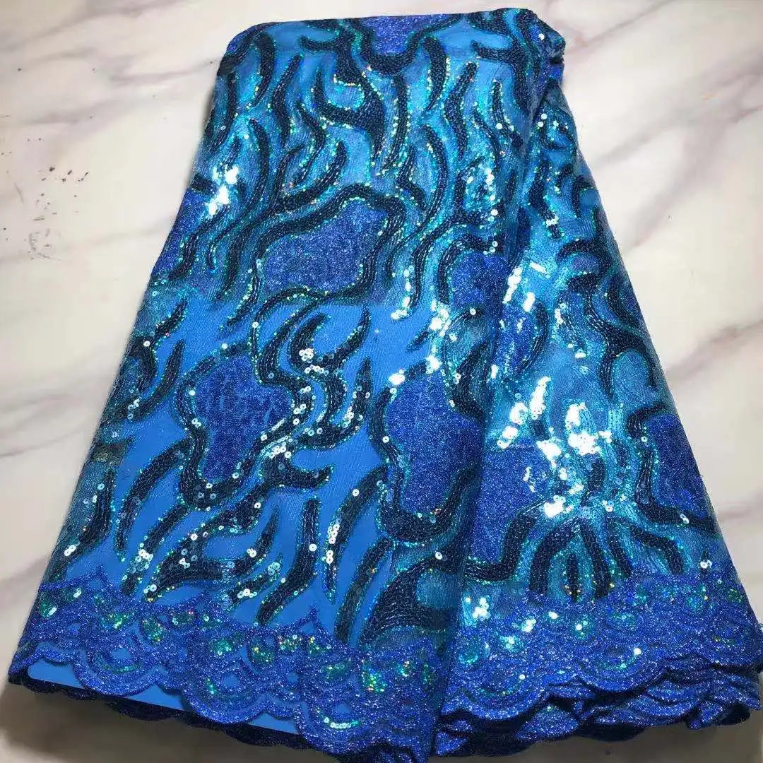 French Latest Design Royal Blue Lace Tulle Fabric African 2022 High Quality Sequins Mesh 5 Yard Lace For Wedding Bride Dress Sew
French Latest Design Royal Blue Lace Tulle Fabric African 2022 High Quality Sequins Mesh 5 Yard Lace For Wedding Bride Dress Sew