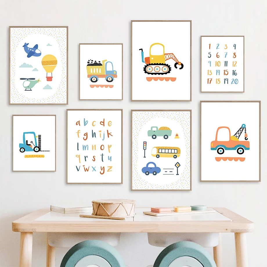Cartoon Number Alphabet Car Truck Airplane Nordic Posters And Prints Wall Art Canvas Painting Wall Pictures For Kids Room Decor
Cartoon Number Alphabet Car Truck Airplane Nordic Posters And Prints Wall Art Canvas Painting Wall Pictures For Kids Room Decor