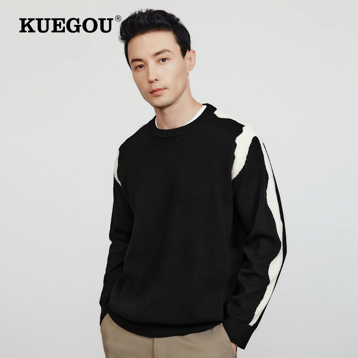 KUEGOU 2022 Autumn Wool Plain Black Gray Sweater Men Pullover Casual Jumper Fashion For Male Wear Brand Knitted Clothes 92042
KUEGOU 2022 Autumn Wool Plain Black Gray Sweater Men Pullover Casual Jumper Fashion For Male Wear Brand Knitted Clothes 92042