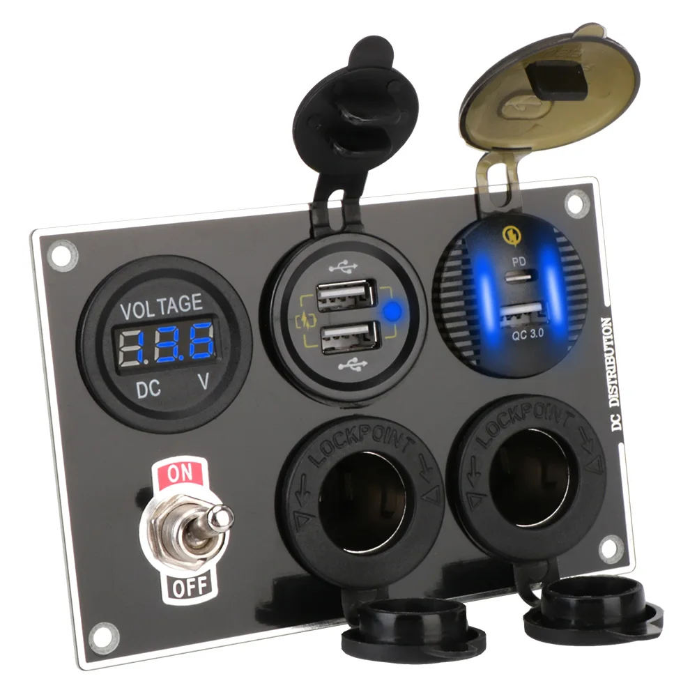 For Car Marine Boat ON-Off Rocker Toggle Combination 12-24V QC3.0 & PD Quick Charge Car Switch Panel Dual USB Port
For Car Marine Boat ON-Off Rocker Toggle Combination 12-24V QC3.0 & PD Quick Charge Car Switch Panel Dual USB Port
