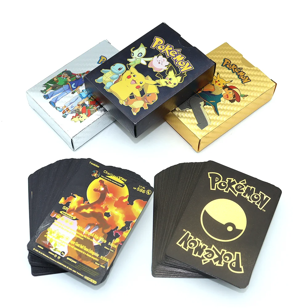 Spanish English Pokemon Gold Sliver Cards Box 27-55Pcs Pikachu Charizard Holiday Gift Vmax Game Tag Team Fighting Collection
Spanish English Pokemon Gold Sliver Cards Box 27-55Pcs Pikachu Charizard Holiday Gift Vmax Game Tag Team Fighting Collection