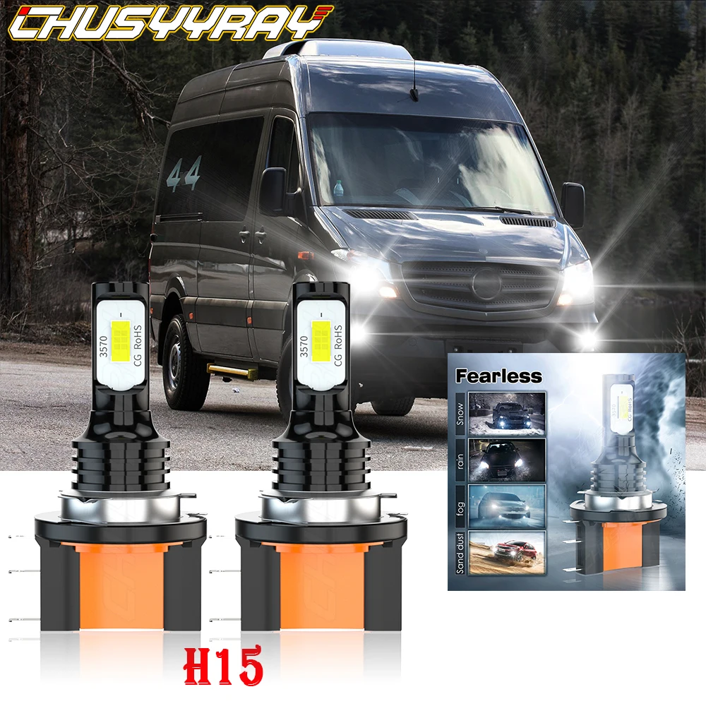 CHUSYYRAY 2x H15 led Headlight Kit High Beam DRL Compatible For Mercedes-Benz Sprinter 2500 2019-2020
CHUSYYRAY 2x H15 led Headlight Kit High Beam DRL Compatible For Mercedes-Benz Sprinter 2500 2019-2020