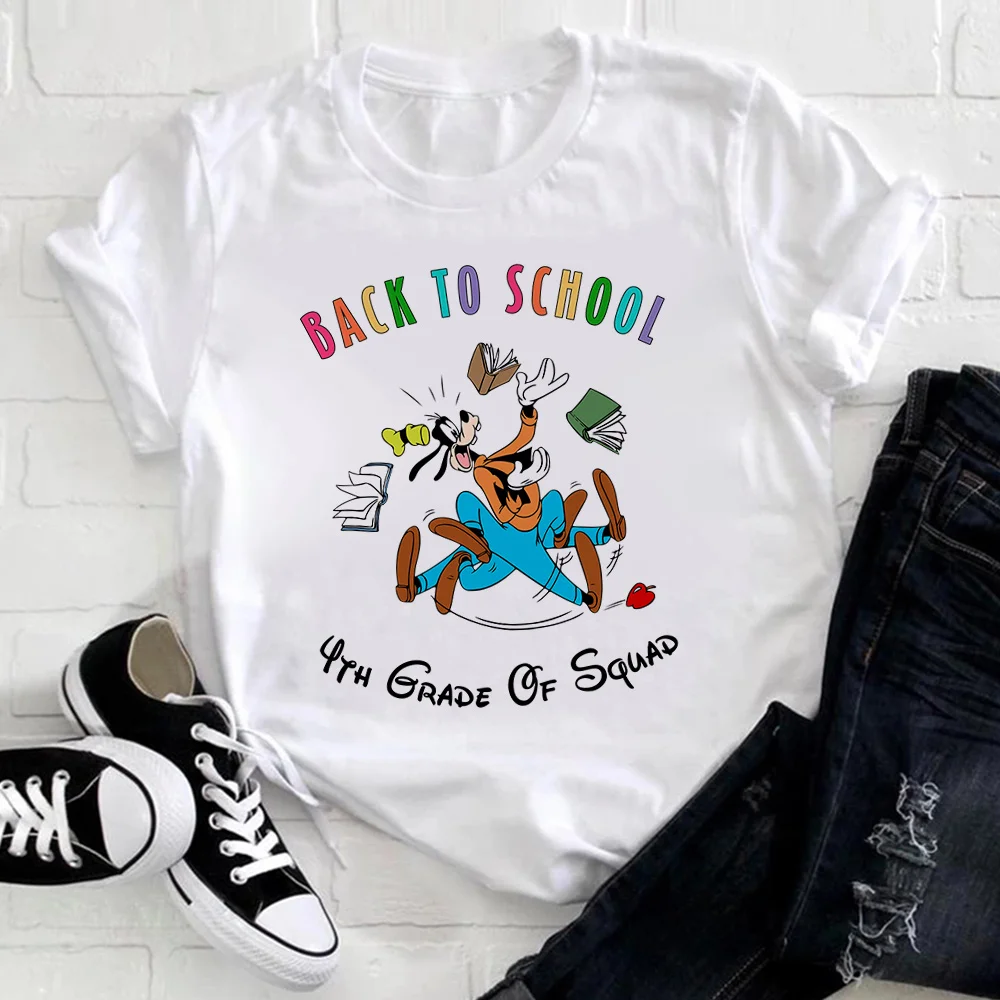 Back To School Funny T-shirts Disney Goofy Print Fashion Trend Children's Clothes Teacher and Student European T Shirt Women
Back To School Funny T-shirts Disney Goofy Print Fashion Trend Children's Clothes Teacher and Student European T Shirt Women