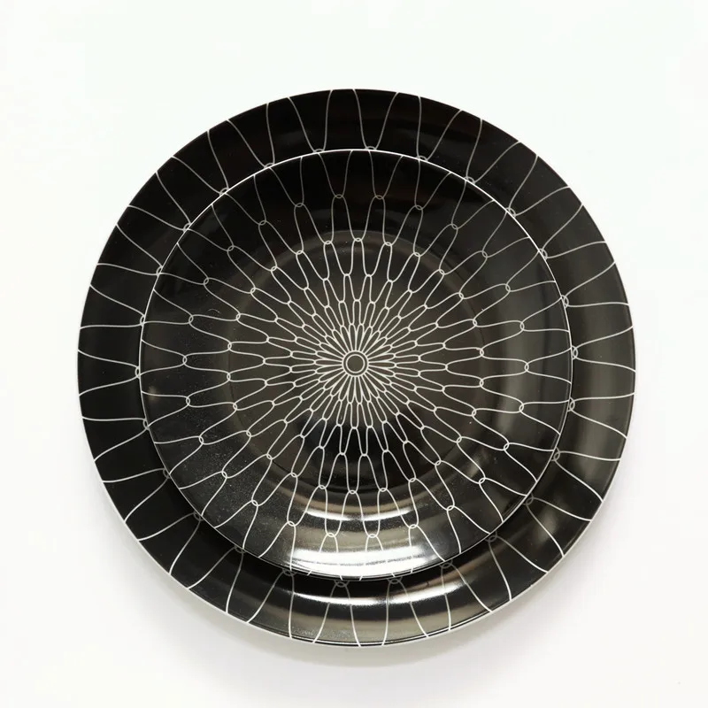Japanese coil black ceramic plate shallow plate hotel restaurant or tableware plate round retro ceramic plate
Japanese coil black ceramic plate shallow plate hotel restaurant or tableware plate round retro ceramic plate