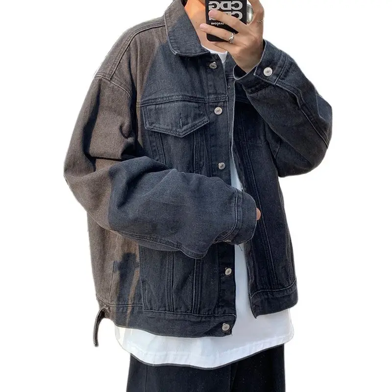 Man's Spring Autumn 2022 New Fashion Brand Loose Handsome Korean Style Casual Streetwear Hip Hop Black Denim Jacket For Men
Man's Spring Autumn 2022 New Fashion Brand Loose Handsome Korean Style Casual Streetwear Hip Hop Black Denim Jacket For Men