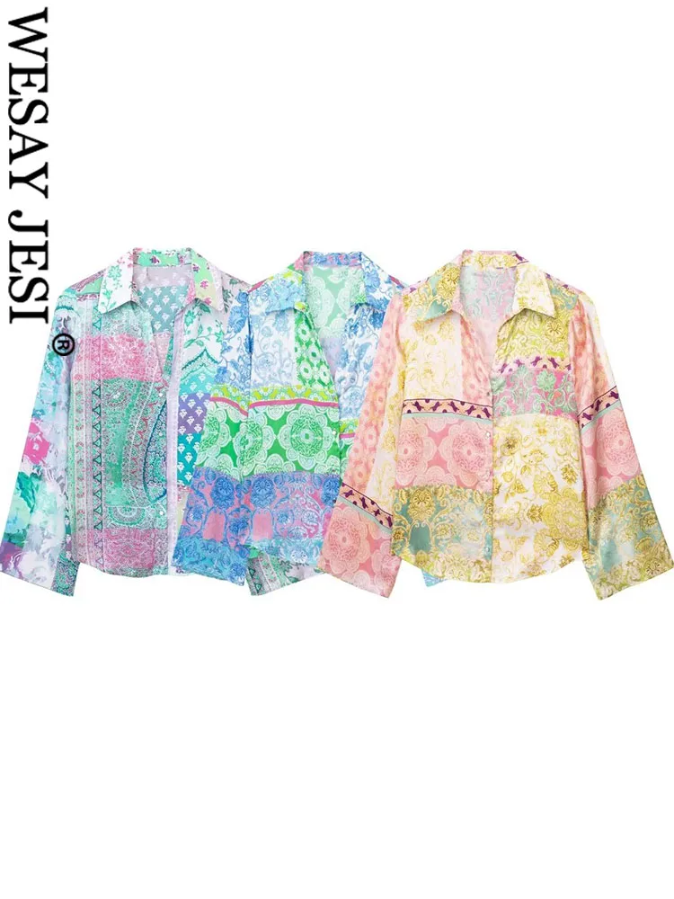 WESAY JESI TRAF Women Vintage Summer Blouse Printing Turn-Down Collar Long Sleeve Casual Single Breasted Female Fashion Shirts
WESAY JESI TRAF Women Vintage Summer Blouse Printing Turn-Down Collar Long Sleeve Casual Single Breasted Female Fashion Shirts