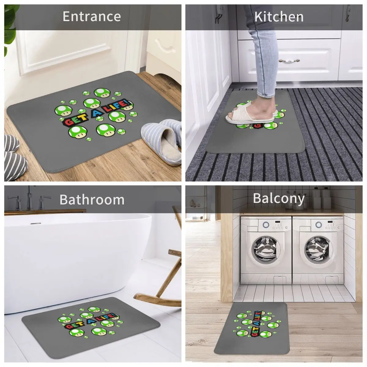 Get A Life Bath Door Mat Mushroom Mario Brothers Rug Carpet Decor Entrance Living Room Home Kitchen Bedroom Non-slip Hallway
Get A Life Bath Door Mat Mushroom Mario Brothers Rug Carpet Decor Entrance Living Room Home Kitchen Bedroom Non-slip Hallway