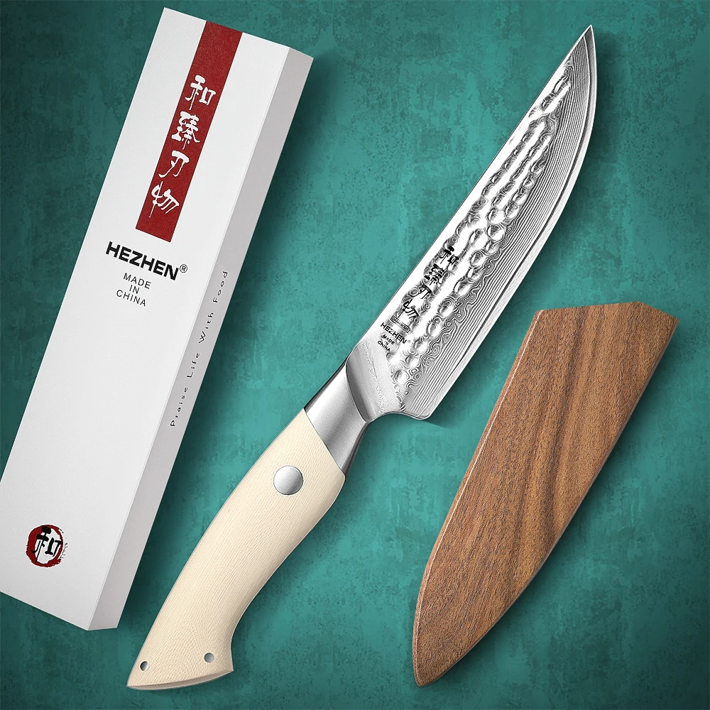 

HEZHEN 5 Inches Steak Knife 67 layers Damascus steel kitchen Knives Accessories Bar Supplies Sharp Tools
