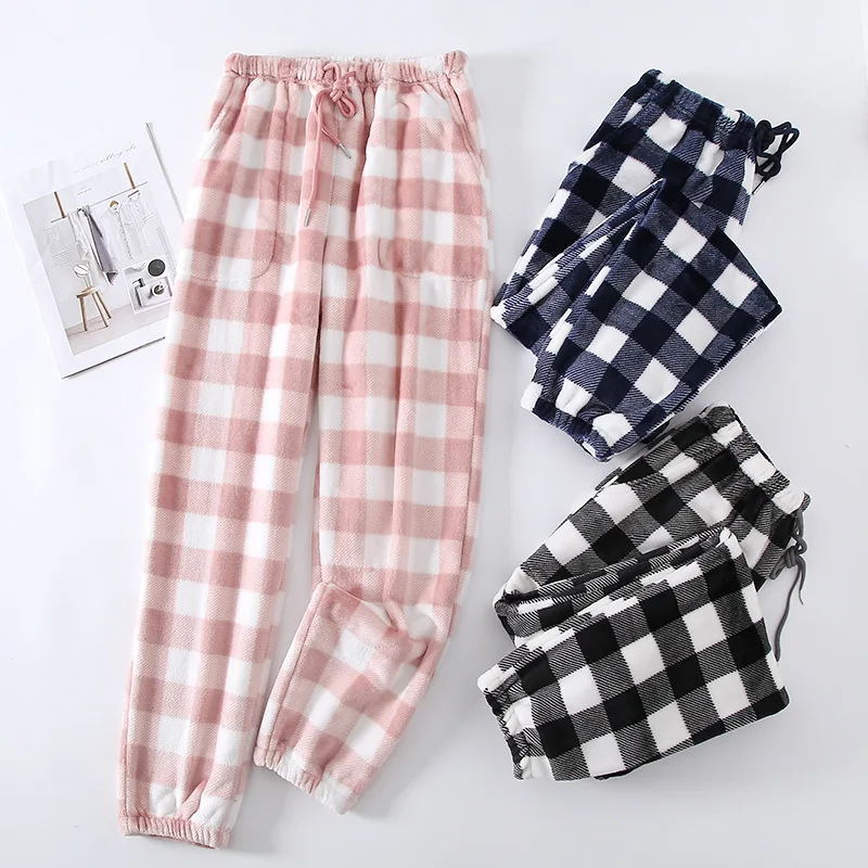 Trousers Waist Casual Elastic Home Japanese Simple Pajamas Girls Women Winter Large Sleepwear Flannel Pants Size Lattice Pants
Trousers Waist Casual Elastic Home Japanese Simple Pajamas Girls Women Winter Large Sleepwear Flannel Pants Size Lattice Pants