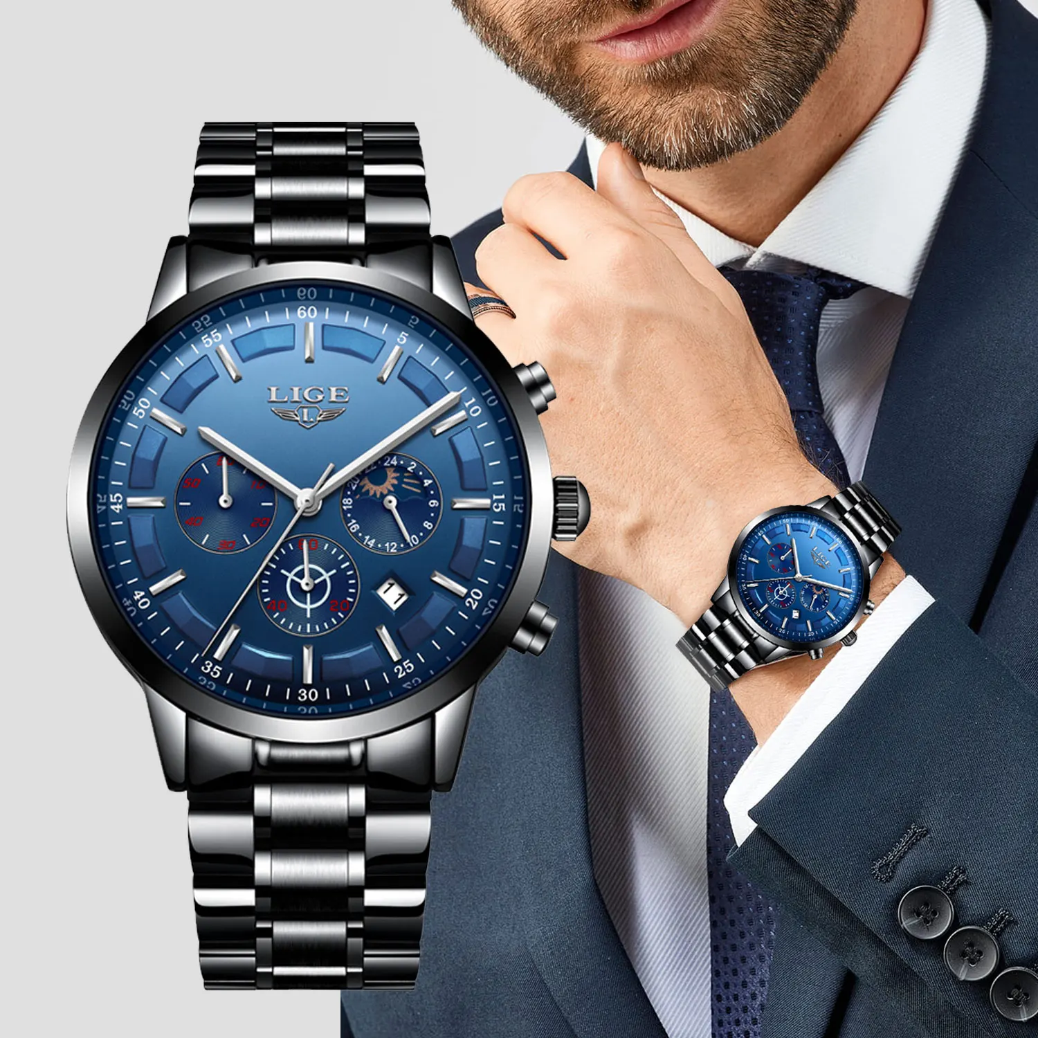 New Fashion Mens Watches Top Brand Luxury Business Sports Watch Men Stainless Steel Waterproof Quartz Clock Relogio Masculino
New Fashion Mens Watches Top Brand Luxury Business Sports Watch Men Stainless Steel Waterproof Quartz Clock Relogio Masculino