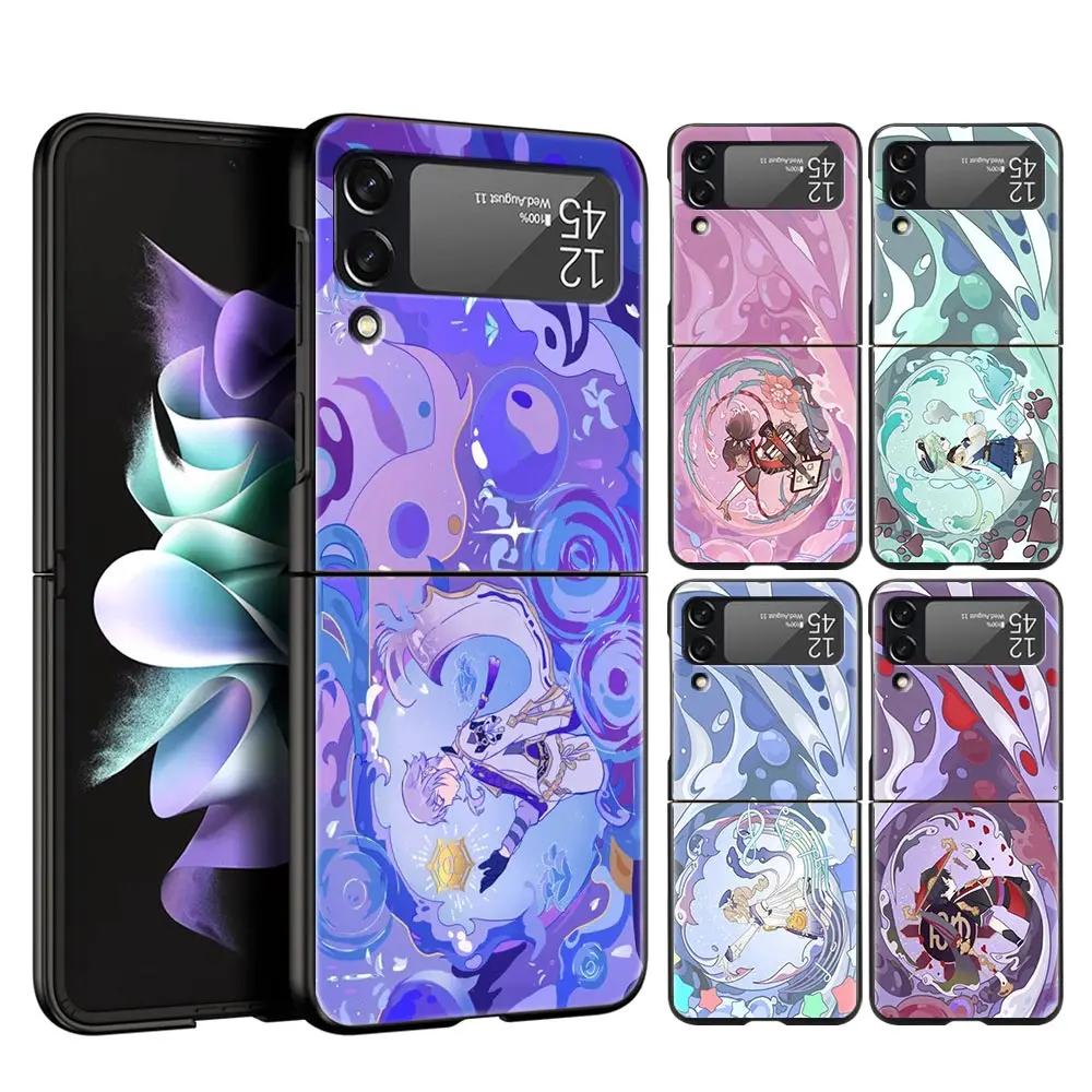 For Samsung Galaxy Z Flip 3 4 5G Hard Black Folding PC Phone Case Genshin Impact Cartoon Logo For Samsung Z Flip3 Back Cover
For Samsung Galaxy Z Flip 3 4 5G Hard Black Folding PC Phone Case Genshin Impact Cartoon Logo For Samsung Z Flip3 Back Cover