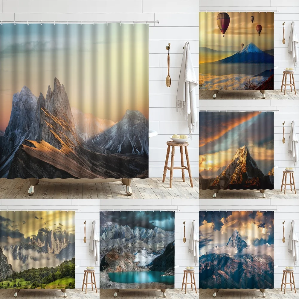 Mountains Scenic Shower Curtain Landscape Misty Forest Nature Cloth Fabric Bathroom Decor Curtains Set Bathtub Screen with Hooks
Mountains Scenic Shower Curtain Landscape Misty Forest Nature Cloth Fabric Bathroom Decor Curtains Set Bathtub Screen with Hooks