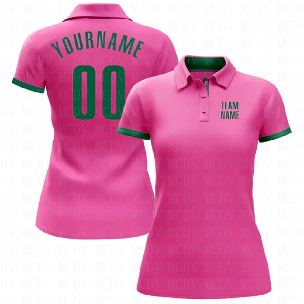 Custom Pink Kelly Green Performance Golf Polo Shirt 3D Printed Women's Golf Polo Oversized Shirt Summer Sports Tops
Custom Pink Kelly Green Performance Golf Polo Shirt 3D Printed Women's Golf Polo Oversized Shirt Summer Sports Tops