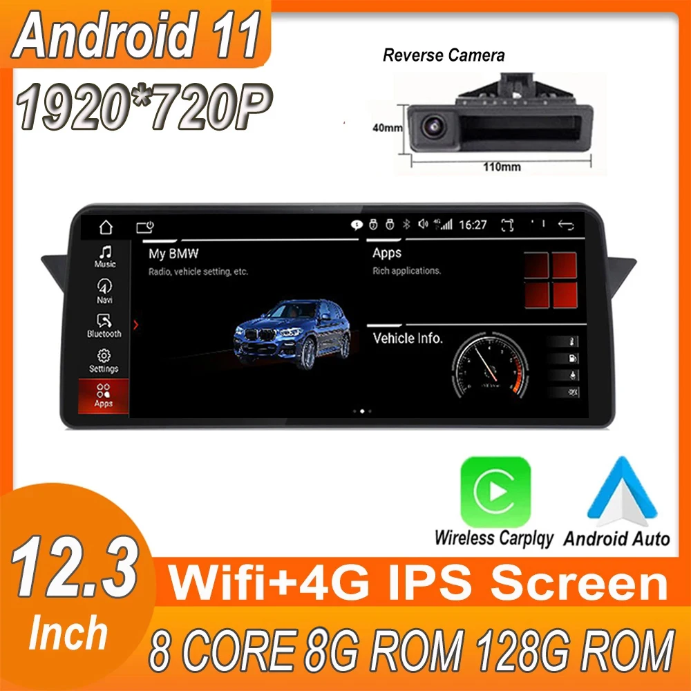 

Car Radio Stereo Video Player Multimedia GPS Navigation 12.3" Android 11 IPS DSP For BMW X1 E84 2009 - 2015 iDrive / CIC System