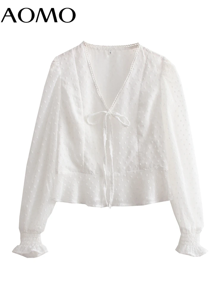 AOMO Women Dot Emboridery White Blouse Long Sleeve Chic Female Office Lady Shirt Blusas Femininas 1M49A
AOMO Women Dot Emboridery White Blouse Long Sleeve Chic Female Office Lady Shirt Blusas Femininas 1M49A