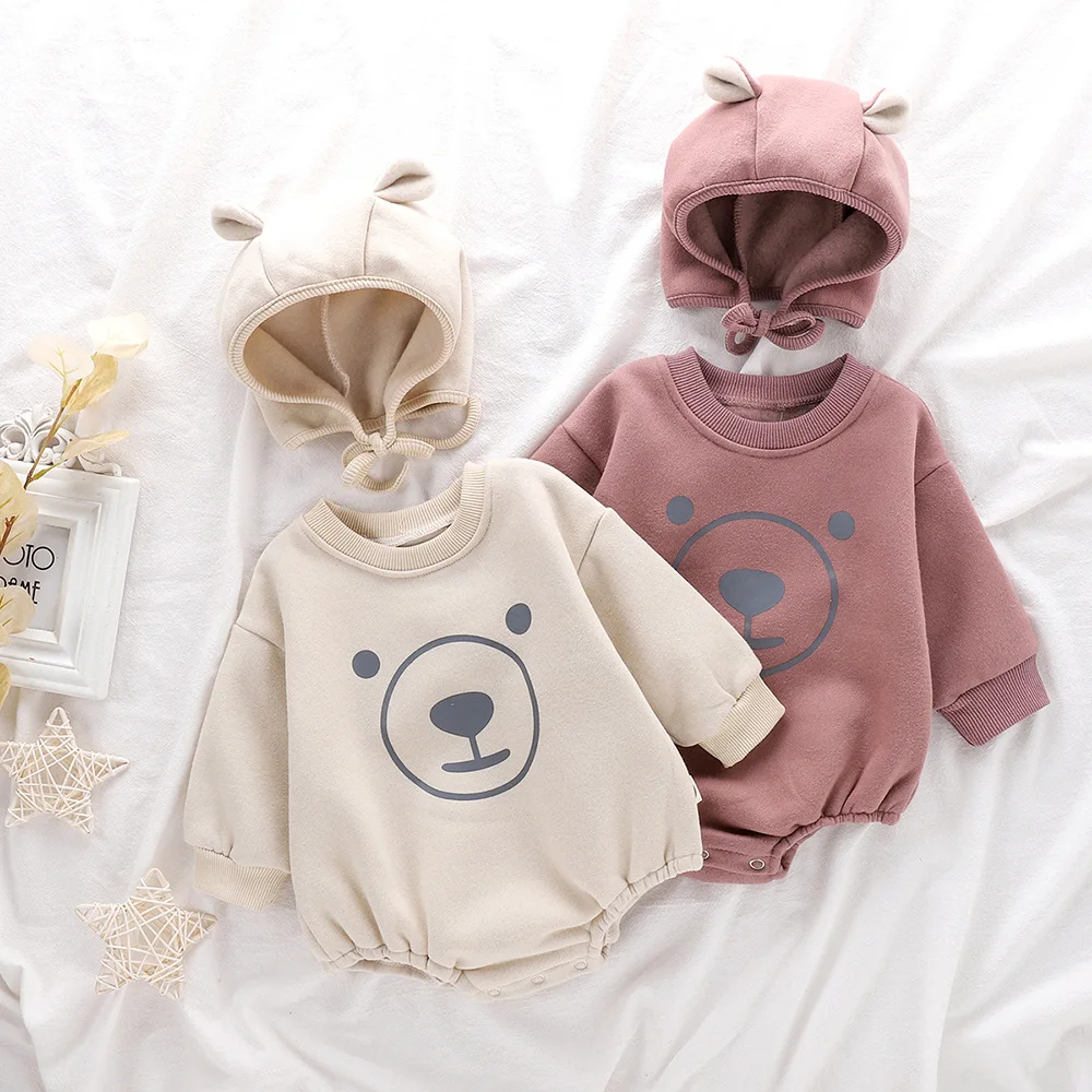 Baby onesie with thick fall/winter fleece bear climbing suit with fleece baby tide for men and women
Baby onesie with thick fall/winter fleece bear climbing suit with fleece baby tide for men and women