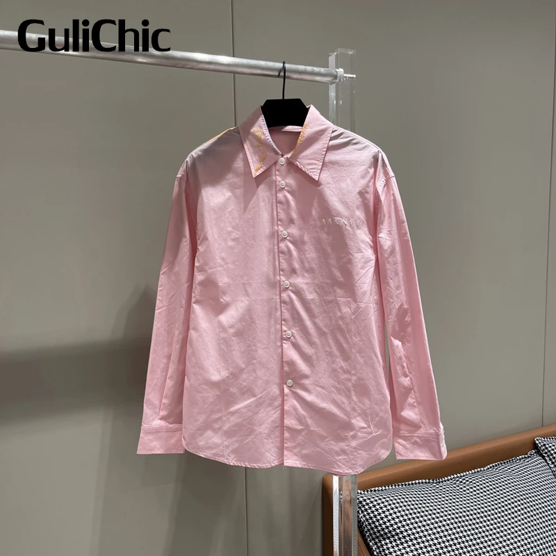 2.6 GuliChic Women Fashion Solid Color Single Breasted Turn Down Collar Embroidery Letter Comfortable Shirt
2.6 GuliChic Women Fashion Solid Color Single Breasted Turn Down Collar Embroidery Letter Comfortable Shirt