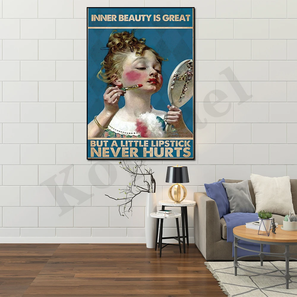 Inner Beauty Is Great But A Little Lipstick Never Hurts Poster Make Up Poster Bedroom Wall Art Make Up Room Decor 
Inner Beauty Is Great But A Little Lipstick Never Hurts Poster Make Up Poster Bedroom Wall Art Make Up Room Decor