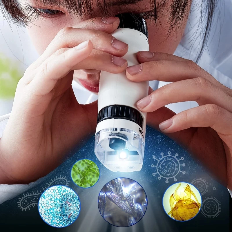 Portable Microscope kit Lab led Light 60x-120x Biological Science Educational Toys Handheld Microscope Toy Gift For Kids
Portable Microscope kit Lab led Light 60x-120x Biological Science Educational Toys Handheld Microscope Toy Gift For Kids