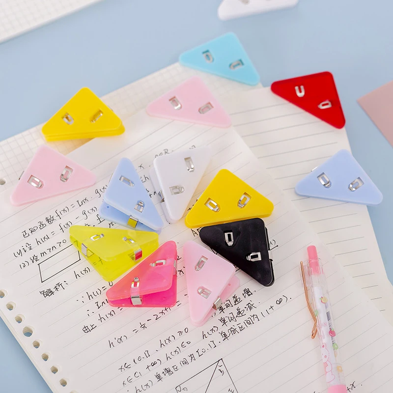 10pcs Triangle Corner Clips Set Transparent Colorful Page Holder Paper Clip File Index Photo Clamp Office School Desk Organizer
10pcs Triangle Corner Clips Set Transparent Colorful Page Holder Paper Clip File Index Photo Clamp Office School Desk Organizer