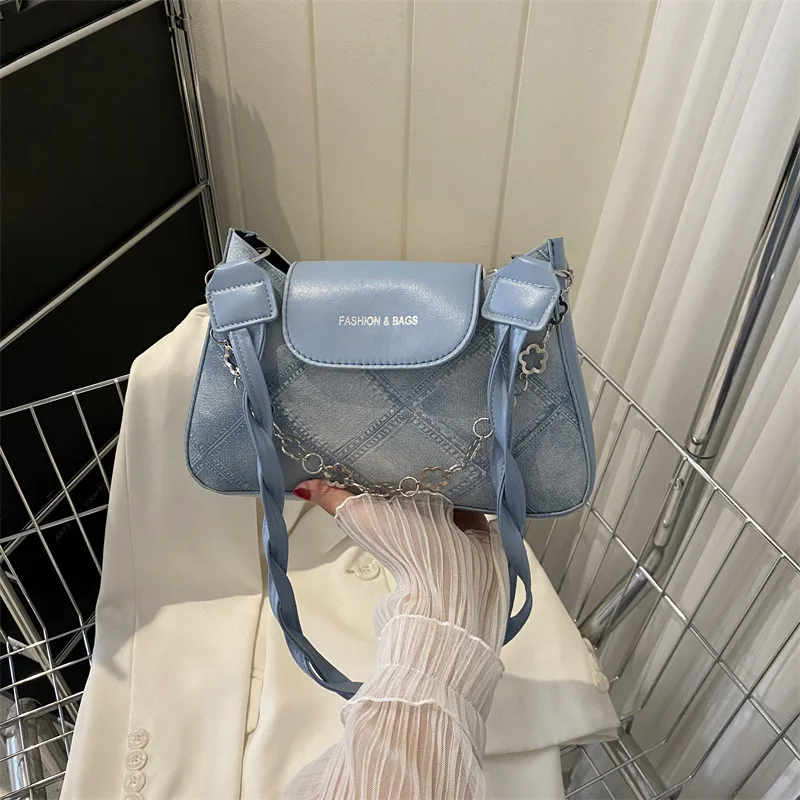 

Casual Fashion Underarm Bag Design Sense Diamond Lattice Chain Bag 2023 Summer New Fashion Niche Single Shoulder Crossbody Bag