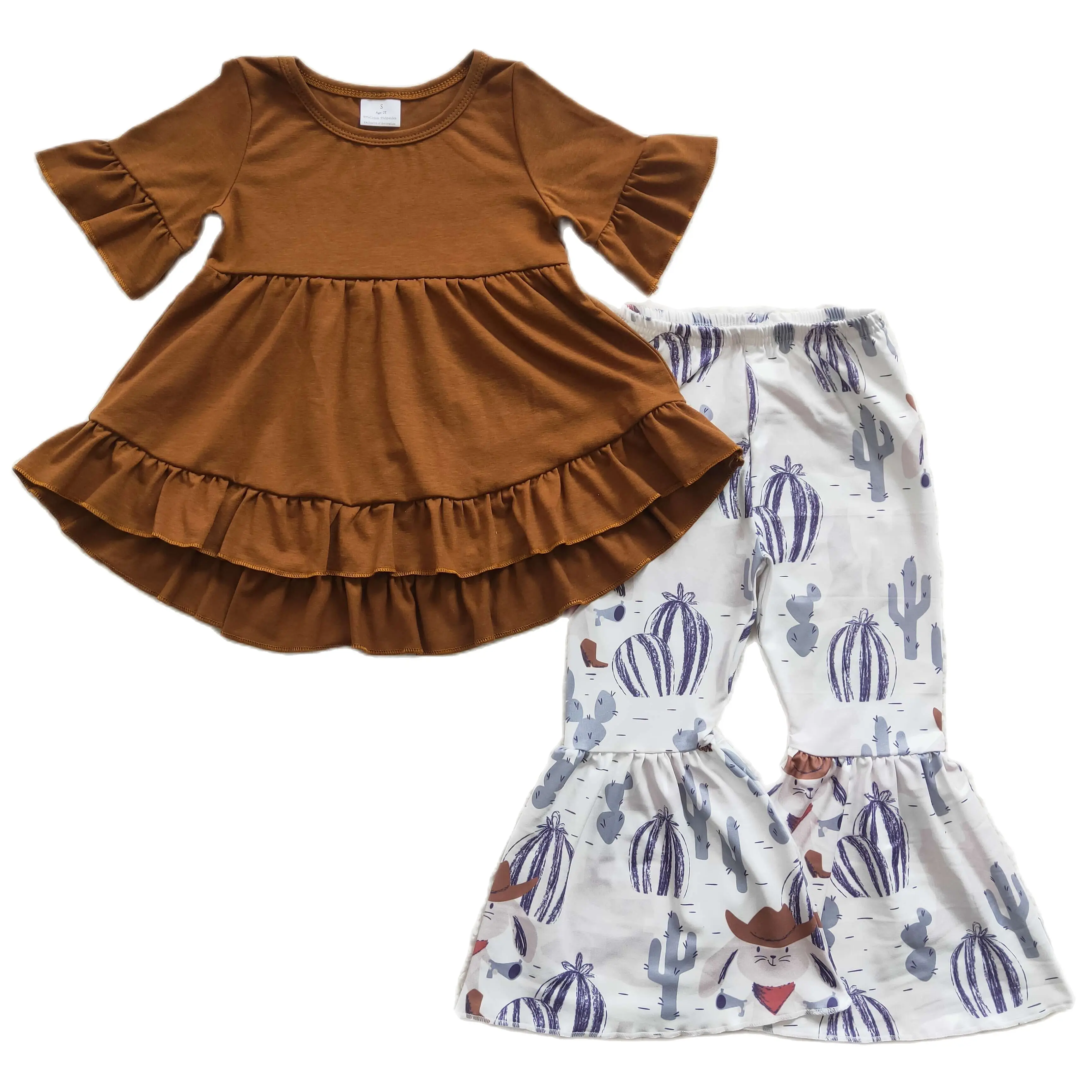 Baby Girls Spring New Fashion Ruffled Brown T-Shirts Long Bell-Bottom Pants Sets Child Toddler Stylish Casual Clothing Suits
Baby Girls Spring New Fashion Ruffled Brown T-Shirts Long Bell-Bottom Pants Sets Child Toddler Stylish Casual Clothing Suits