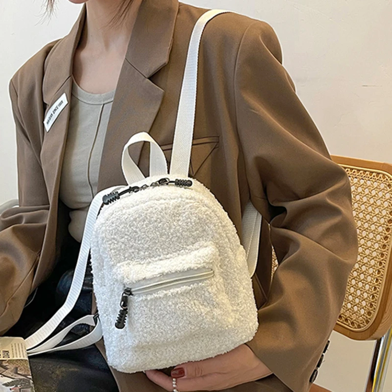 Casual Plush Women Small Backpack Simple Solid Color Female Autumn Winter Mini Fashion Children School Bags Shoulder Handbags
Casual Plush Women Small Backpack Simple Solid Color Female Autumn Winter Mini Fashion Children School Bags Shoulder Handbags