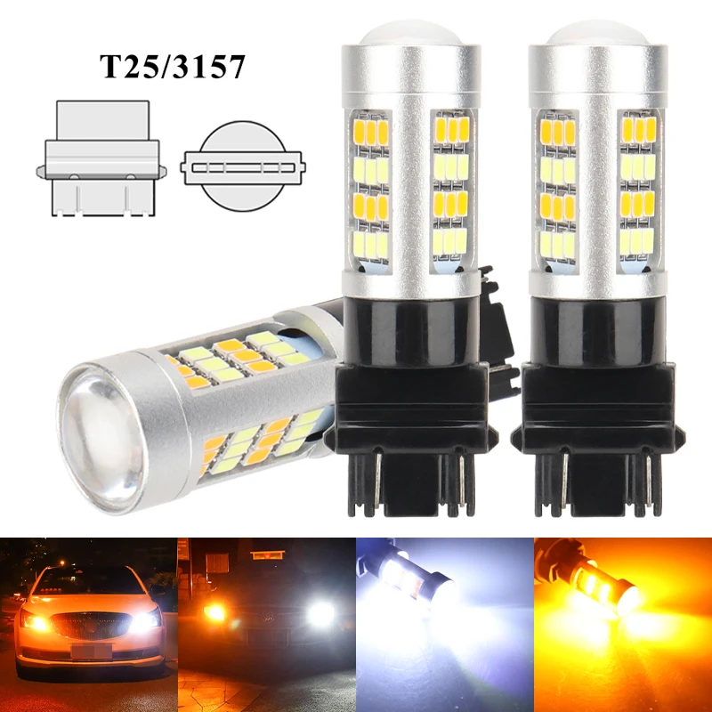 2 шт., Автомобильные светодиодные лампы T25 3157 P27/5 Вт, 42 SMD 2835 
2 шт., Автомобильные светодиодные лампы T25 3157 P27/5 Вт, 42 SMD 2835