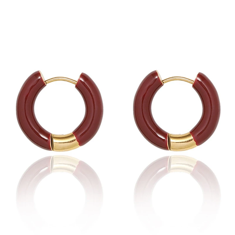 Six colors into dripping oil caramel dark green blue wine red ear ring ear buckle hot selling titanium earrings steel
Six colors into dripping oil caramel dark green blue wine red ear ring ear buckle hot selling titanium earrings steel