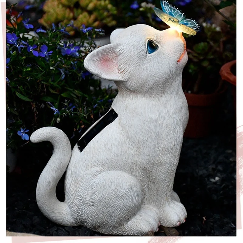 Cat Statues Butterfly Solar Light Garden Decor, Garden Cat Statue, Outdoor Resin Statue Animal Sculpture
Cat Statues Butterfly Solar Light Garden Decor, Garden Cat Statue, Outdoor Resin Statue Animal Sculpture