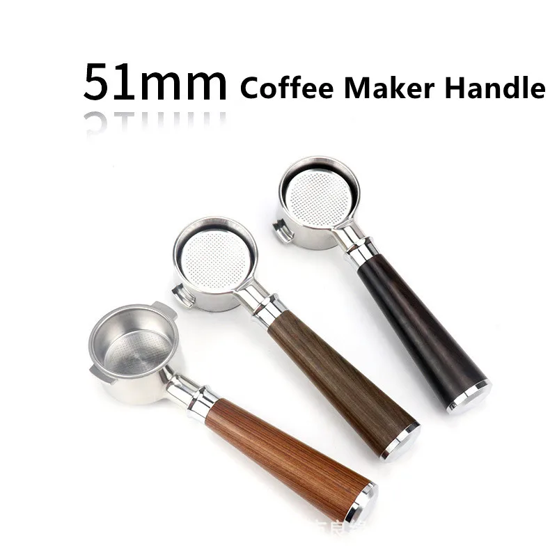 51mm Bottomless Portafilter Fits DeLonghi Espresso Machine Stainless Steel Naked Filter Basket Coffee Handle-Wooden
51mm Bottomless Portafilter Fits DeLonghi Espresso Machine Stainless Steel Naked Filter Basket Coffee Handle-Wooden