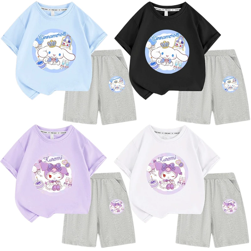 Sanrios Anime Children Athletic Wear Cinnamoroll Kuromi Girls Short Sleeve Shorts Cartoon Cute Clothing Half Sleeves T-shirt
Sanrios Anime Children Athletic Wear Cinnamoroll Kuromi Girls Short Sleeve Shorts Cartoon Cute Clothing Half Sleeves T-shirt