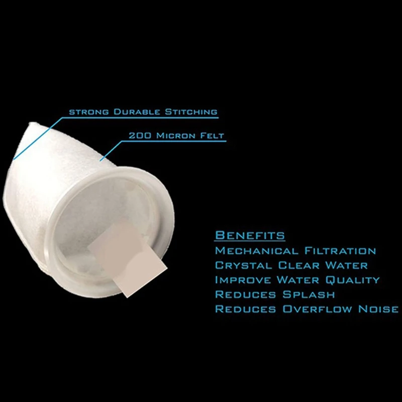 12 Packs Of Filter Socks, 200 Micrometres, For Fish Tank/Saline Aquarium, Pond, For Sump/Overflow
12 Packs Of Filter Socks, 200 Micrometres, For Fish Tank/Saline Aquarium, Pond, For Sump/Overflow