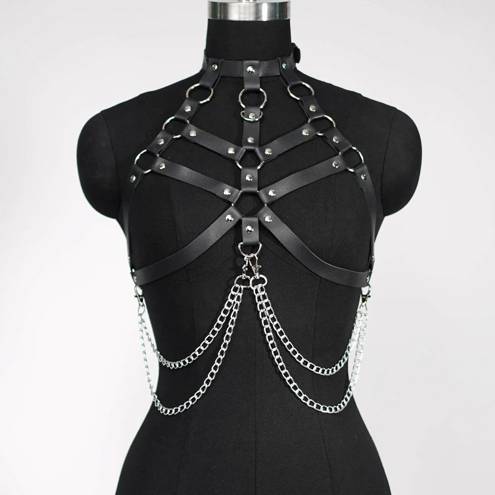 Sexy Woman Leather Harness Body Bra Erotic Lingerie Garter Belt Goth Chest Harness Garters Rave Festival Clothing Suspenders
Sexy Woman Leather Harness Body Bra Erotic Lingerie Garter Belt Goth Chest Harness Garters Rave Festival Clothing Suspenders