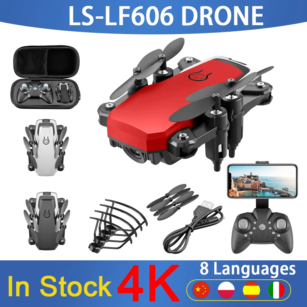 

Новинка LSRC LF606 мини-Дрон 4k HD камера Wi-Fi Fpv дроны двойная камера складной Квадрокоптер передача в реальном времени вертолет игрушки