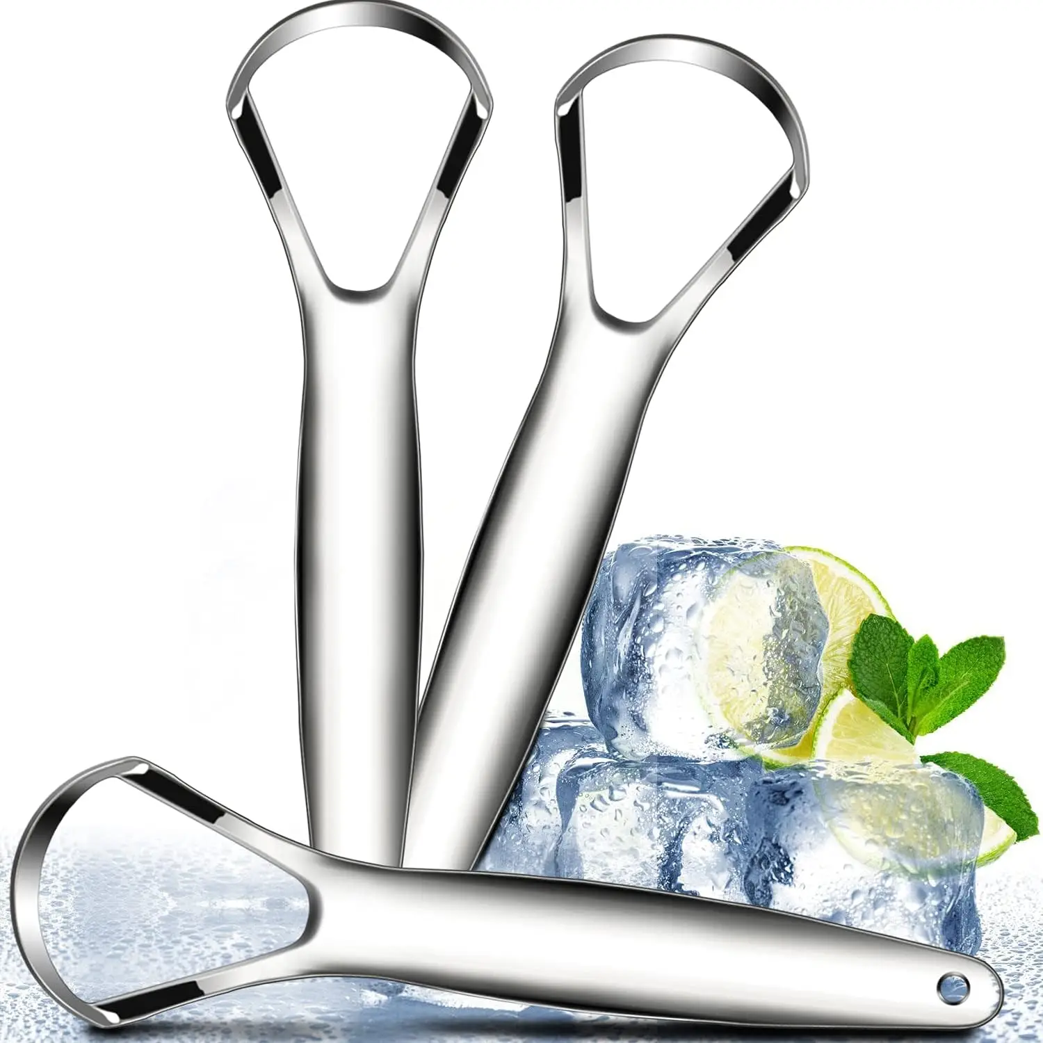 Metal Tongue Scraper Cleaner Oral Care Reduce Bad Breath Professional 100% Stainless Steel Tongue Scrapers for Adults & Kids
Metal Tongue Scraper Cleaner Oral Care Reduce Bad Breath Professional 100% Stainless Steel Tongue Scrapers for Adults & Kids