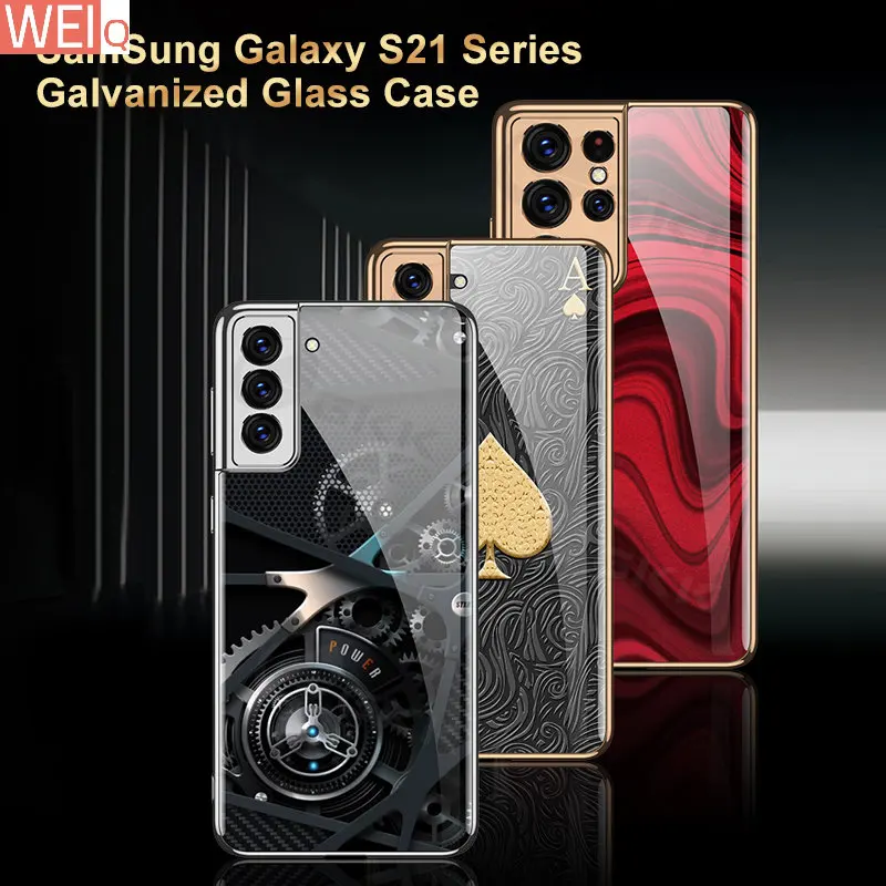 Роскошный стеклянный чехол с покрытием для Samsung Galaxy S21 Plus Ultra 5G, защитный чехол с мягкими краями для камеры Samsung S21 Plus Ultra Ca
Роскошный стеклянный чехол с покрытием для Samsung Galaxy S21 Plus Ultra 5G, защитный чехол с мягкими краями для камеры Samsung S21 Plus Ultra Ca