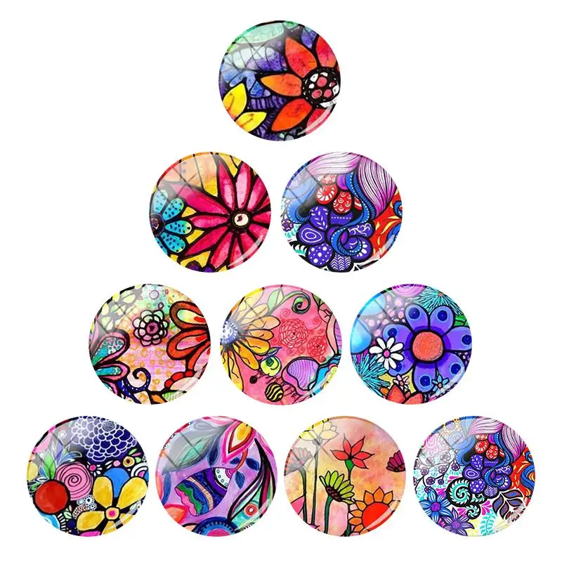 Colorful Bright Flower Printing Pattern Flat Bottom Charms 12-25MM Glass Cabochon Gem DIY Jewelry Makings Gifts Wholesale FHW761
Colorful Bright Flower Printing Pattern Flat Bottom Charms 12-25MM Glass Cabochon Gem DIY Jewelry Makings Gifts Wholesale FHW761