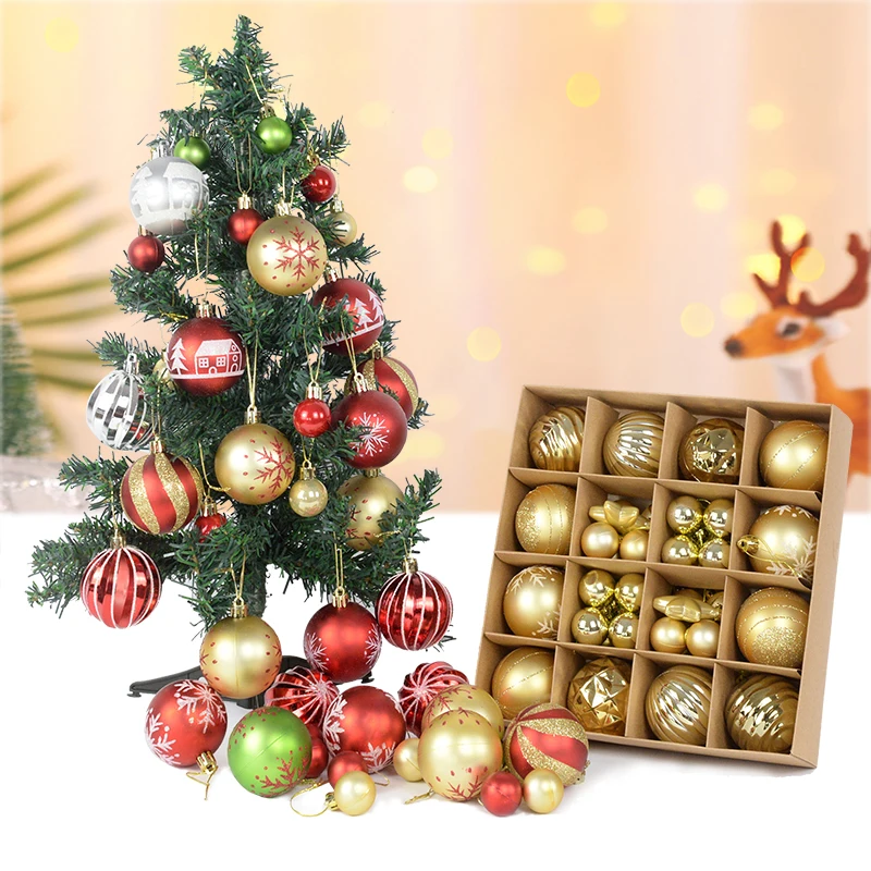 

44 шт. шары для рождественской елки, рождественские разноцветные шары, украшения для рождественской елки, украшения для дома на новый год 2023, ...