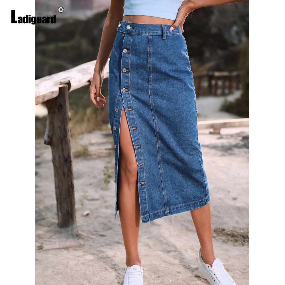 Ladiguard 2022 Single Breasted Mid-Calf Denim Skirt Women Streetwear All-match Bodycon Dresses High Waist Straight Jeans Skirts
Ladiguard 2022 Single Breasted Mid-Calf Denim Skirt Women Streetwear All-match Bodycon Dresses High Waist Straight Jeans Skirts