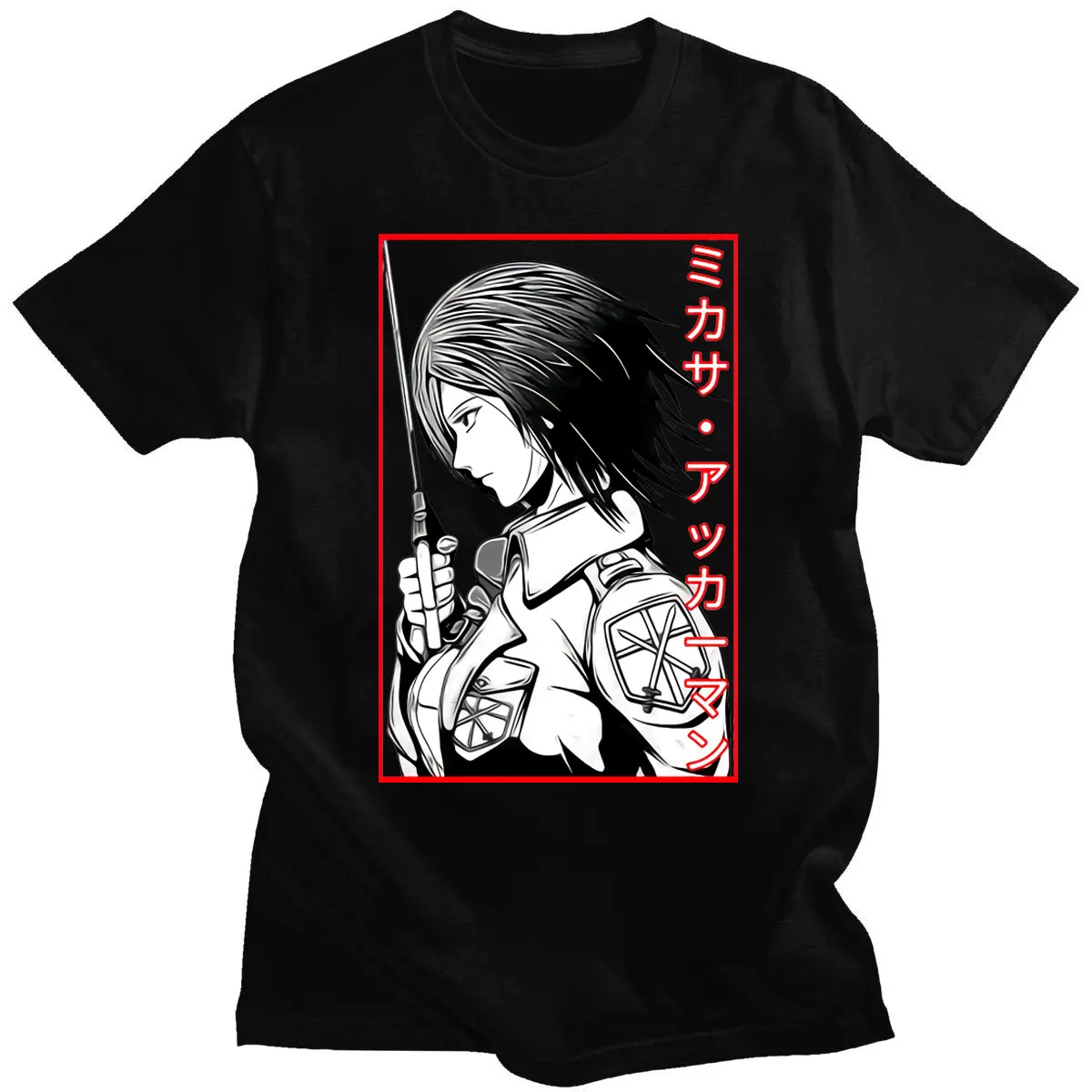 Popular Japanese Anime Attack on Titan Mikasa Ackerman Print T Shirt Male Women Fashion Retro Creativity T-shirt Short Sleeve
Popular Japanese Anime Attack on Titan Mikasa Ackerman Print T Shirt Male Women Fashion Retro Creativity T-shirt Short Sleeve