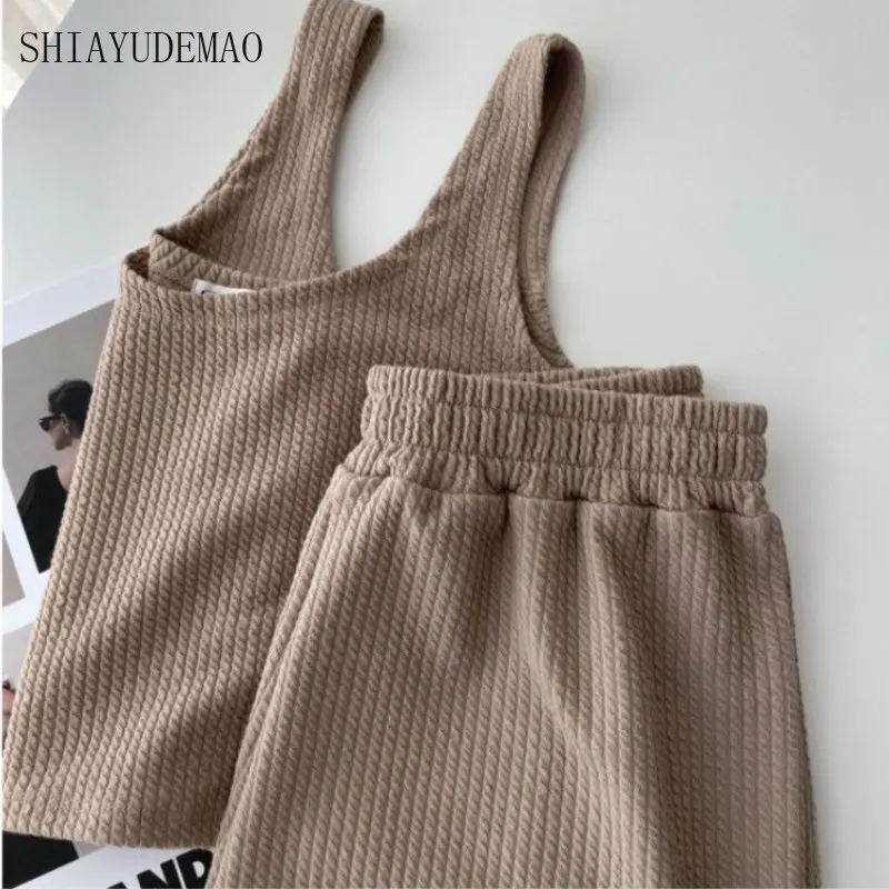 Loose Blouse Wide-leg Shorts Two Piece Set Summer Outfits for Women New In Fashion Elegant Female Sleeveless Sports Clothes
Loose Blouse Wide-leg Shorts Two Piece Set Summer Outfits for Women New In Fashion Elegant Female Sleeveless Sports Clothes