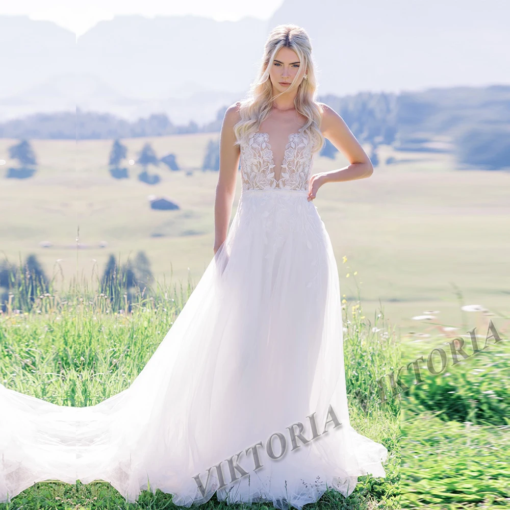 VIKTORIA 2023 Pastrol Wedding Dresses V-neck Sleeveless For Bridal A-LINE Appliques Women Vestidos De Novia Made To Order
VIKTORIA 2023 Pastrol Wedding Dresses V-neck Sleeveless For Bridal A-LINE Appliques Women Vestidos De Novia Made To Order