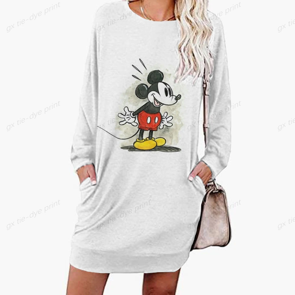 Casual Sweatshirts Women Autumn Long Sleeve Pocket Disney Mickey Minnie Print Loose Hoodie Mini Dress Sweatshirts Pullovers
Casual Sweatshirts Women Autumn Long Sleeve Pocket Disney Mickey Minnie Print Loose Hoodie Mini Dress Sweatshirts Pullovers