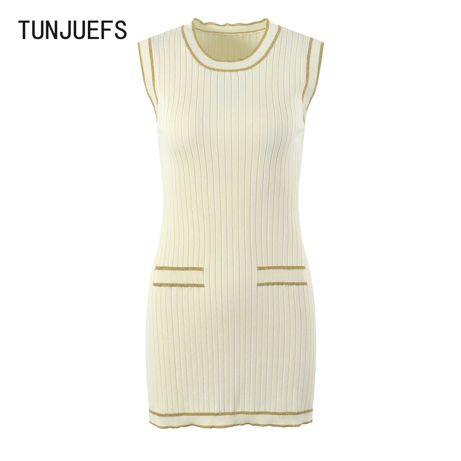 Women's Vest Knitted Dress Sleeveless Sweater Tank Dresses Simple Fashion O-neck Elegant Casual Slim Lurex Dress Korean Clothes
Women's Vest Knitted Dress Sleeveless Sweater Tank Dresses Simple Fashion O-neck Elegant Casual Slim Lurex Dress Korean Clothes