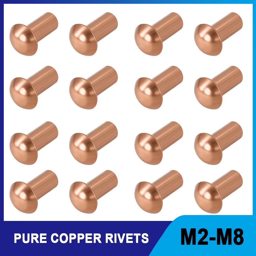 M2 M3 M4 M5 M6 M8 Заклепки из твердой чистой меди GB867 Медная заклепка с высокой электропроводностью, коррозионностойкость для электрооборудования
M2 M3 M4 M5 M6 M8 Заклепки из твердой чистой меди GB867 Медная заклепка с высокой электропроводностью, коррозионностойкость для электрооборудования