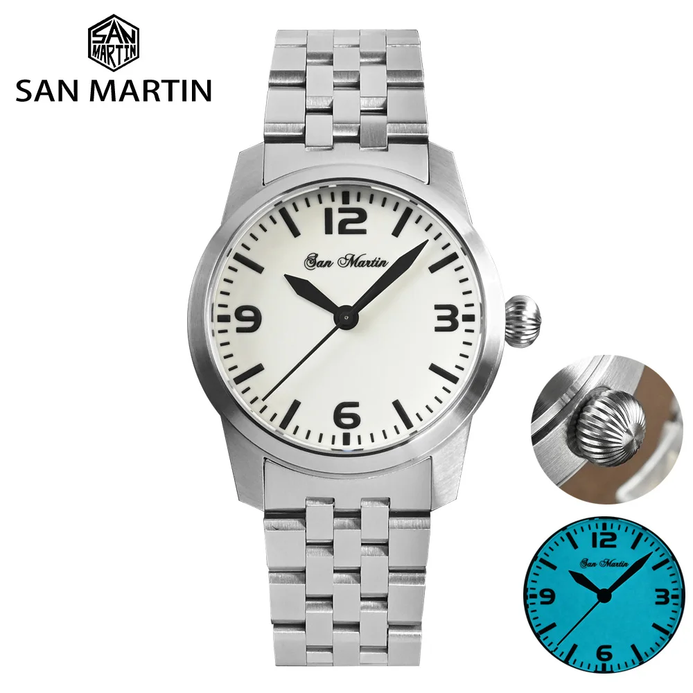 San Martin New 38mm Pilot Military Men Watches YN55 Movement Automatic Mechanical Watches 10 Bar Waterproof BGW-9 Luminous Watch
San Martin New 38mm Pilot Military Men Watches YN55 Movement Automatic Mechanical Watches 10 Bar Waterproof BGW-9 Luminous Watch