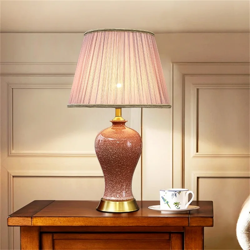 Desk Lamp Ceramic Table Pink Lighting Fabric for Home Living Room Luxury Copper Desk Dining Room Bedroom Office night stand desk
Desk Lamp Ceramic Table Pink Lighting Fabric for Home Living Room Luxury Copper Desk Dining Room Bedroom Office night stand desk