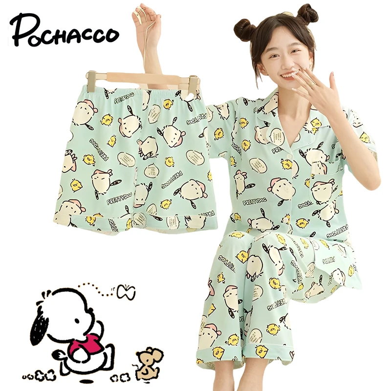Sanrioed Pachacco Pajama Korean Summer Soft College Cute Cartoon Cinnamoroll Short Sleeves Cardigan Loungewear Homewear Dress
Sanrioed Pachacco Pajama Korean Summer Soft College Cute Cartoon Cinnamoroll Short Sleeves Cardigan Loungewear Homewear Dress